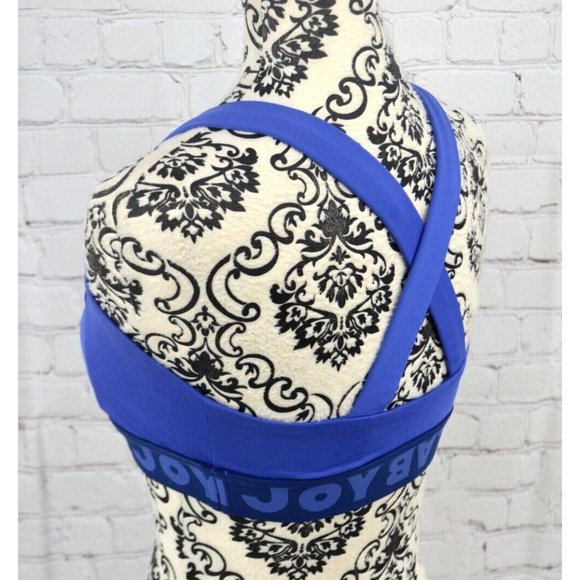 JOYLAB Women's Logo Band -‎ X Cross Back Sports Bra SIZE SMALL Blue - Picture 5 of 6